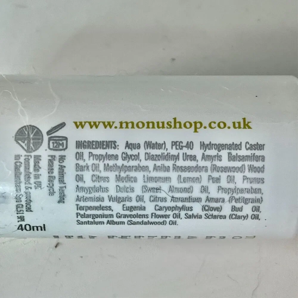MonuSkin Rosewood Reviving Toner Mist Refresh Essential Oils Travel 40 ml New
